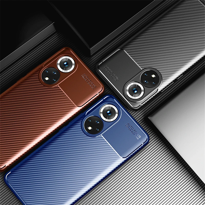 

For Honor 50 Pro Case carbon fiber Armor Silicone Rubber Bumper Case For Honor 50 Pro Cover for Honor 50 50 Pro Honor X20 X20 SE