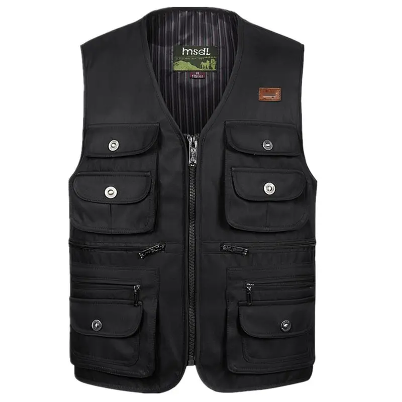 

Women Large Size S-4XL Motorcycle Casual Vest Male Multi-Pocket Tactical Fashion Waistcoats High Quality Masculino Overalls Vest