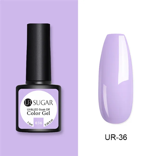 Ur Sugar 7,5 мл Гель-лак для ногтей из прозрачного стекла конфет, летний атрибут, полупрозрачный неоновый цвет, впитывающий УФ-лак, зеркальный титановый гель - Цвет: UR-36
