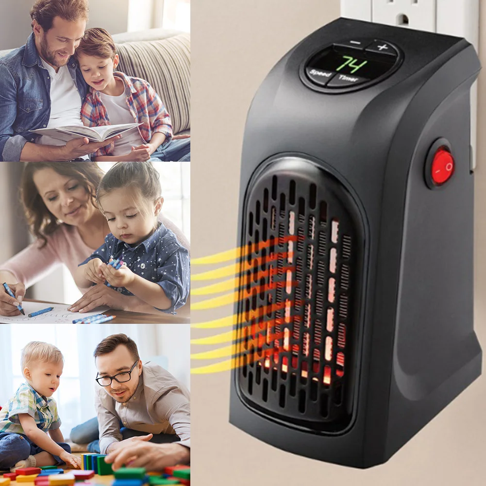 

400W Electric Heater Office Bathroom Heating Wire Fast Heating Fan Heater Temperature Digital Display Home Appliances