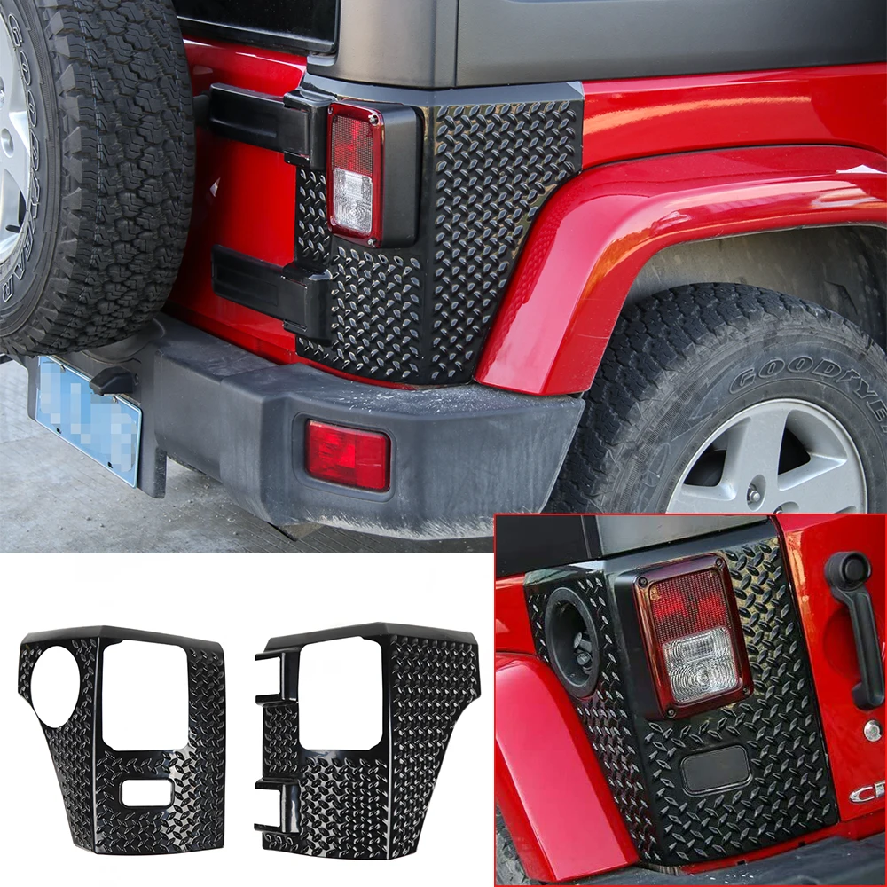 

Kit For Jee Wrangler JK 2007-2017 Black ABS Pair Rear Corner Armor Tail light Cover Panel Guard Trim Exterior Auto Accessories