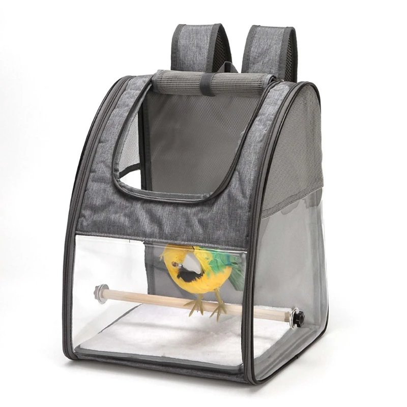 

Прозрачный Рюкзак-переноска для попугаев с подставкой для путешествий дышащая коробка для птиц для пеших прогулок авиакомпании одобренные...