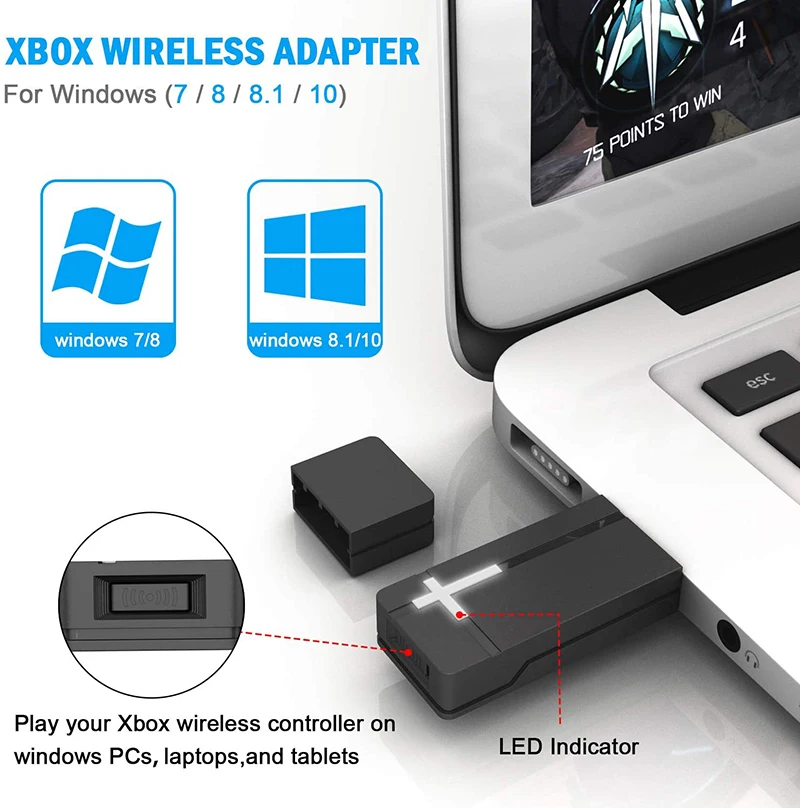 Беспроводной USB адаптер для Windows 10/8 1/7 беспроводной контроллера Microsoft Xbox one Wi Fi XBOX