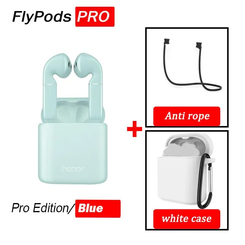 blue pro white case Honor Flypods/flypods pro Беспроводные сенсорные водонепроницаемые динамические наушники с управлением беспроводным зарядным устройством Bluetooth 5,0 - Цвет: blue pro white case