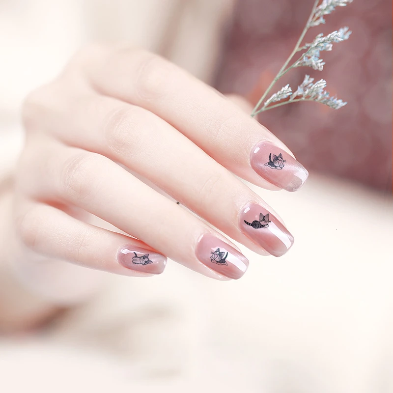 Новинка 1 лист с рисунком мыши гвоздь Стикеры s нейл арта переводятся помощью воды