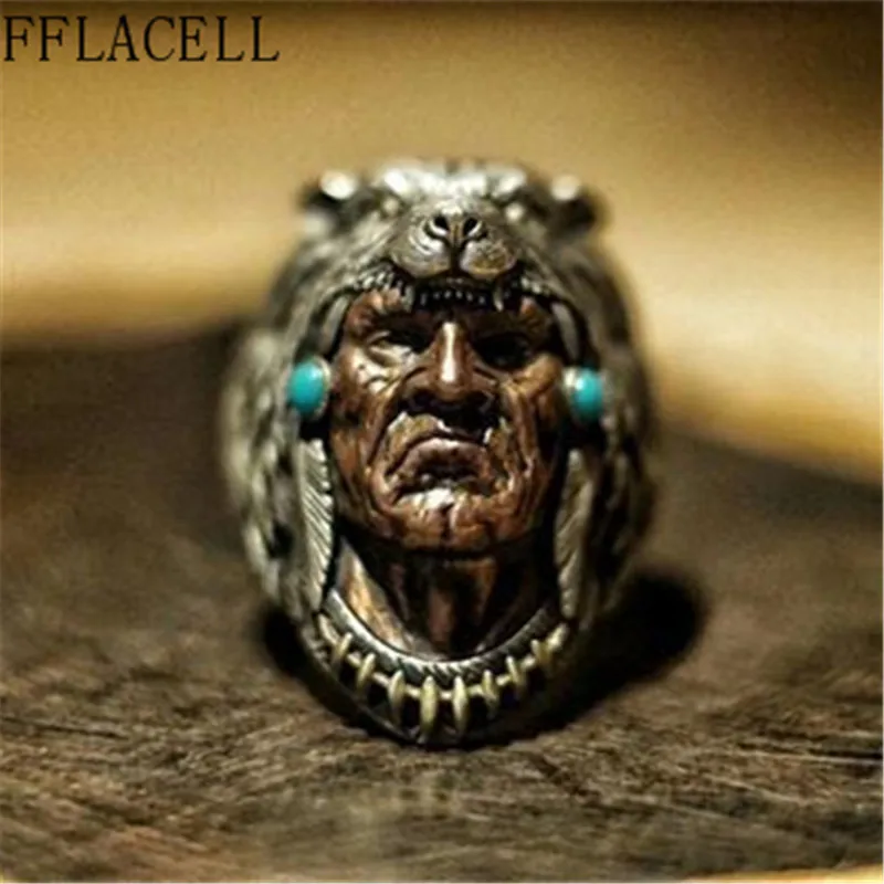 FFLACELL 2020 новое модное винтажное двухцветное кольцо оборотенок мужское властное