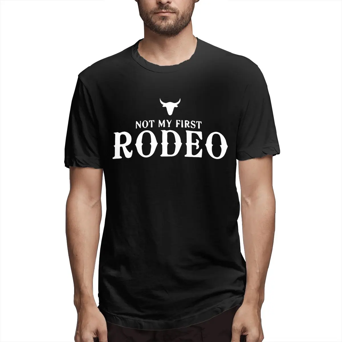 

Not My First Rodeo Relaxed Men's Unique Tees Short Sleeve O Neck T-Shirt 100% Cotton 4XL Clothes