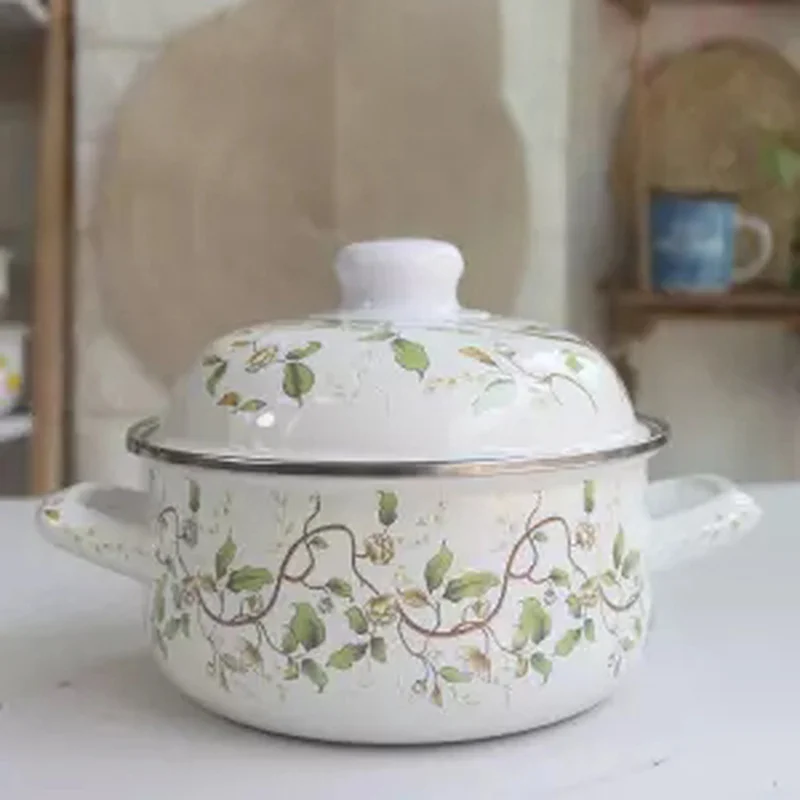 Эмалированная кастрюля толщиной 2 л маленькая для супа горшки и Стандартные