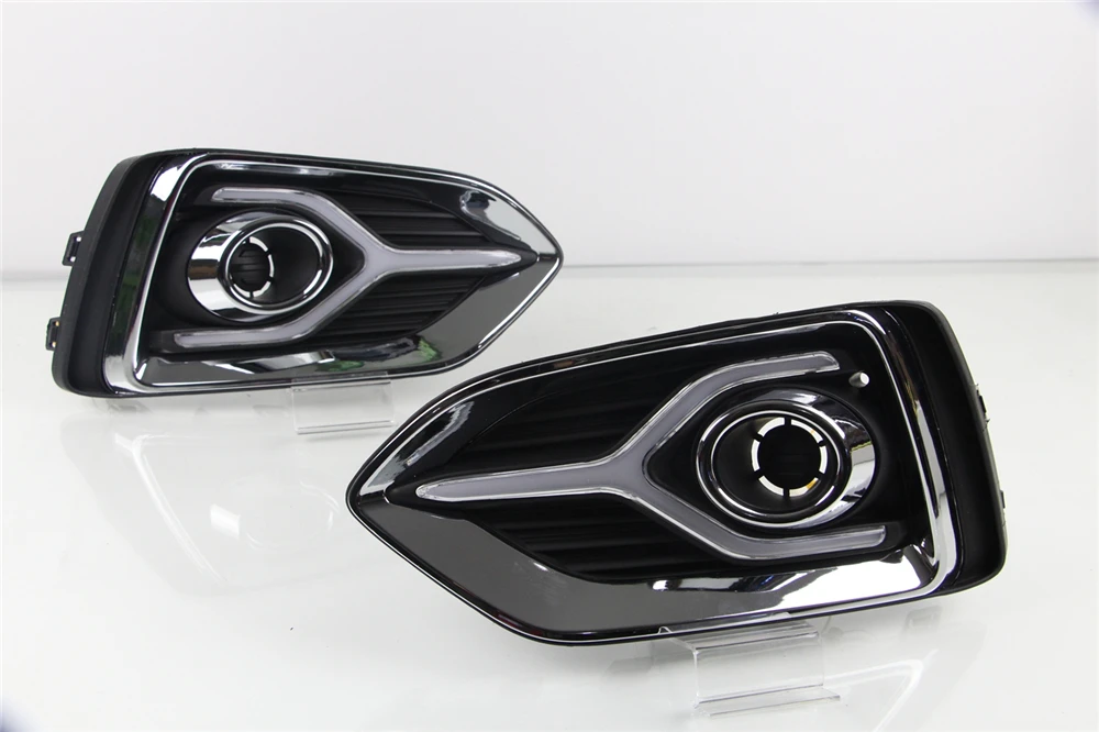 1 Пара для Hyundai Accent Solaris 2017 2018 2019 2020 Желтая функция поворотного сигнала 12В Автомобильная DRL LED Дневной светильник Противотуманный светильник включен.