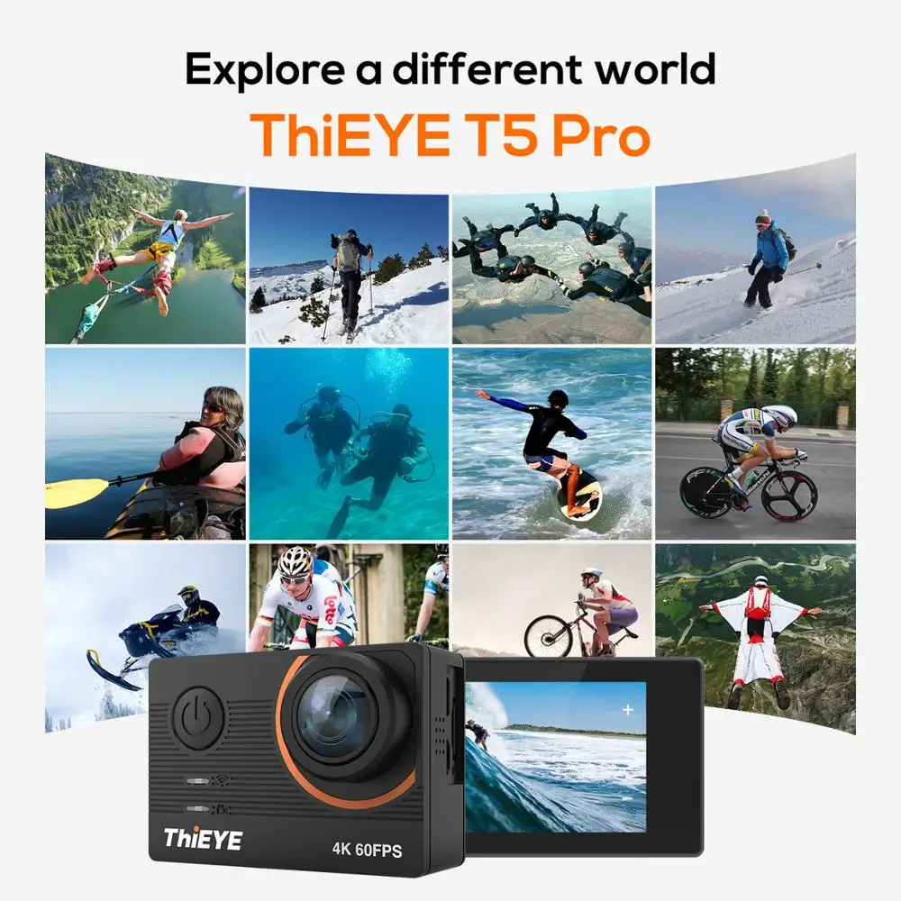 Экшн камера tieye T5 Pro с пультом дистанционного управления Wi Fi Bluetooth Ultra HD 4K 60fps