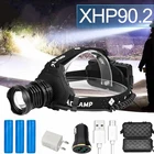 Налобный фонарь, D2, XHP90.2 XHP70.2, XHP90 XHP70, водонепроницаемый, с зарядкой через USB, 18650