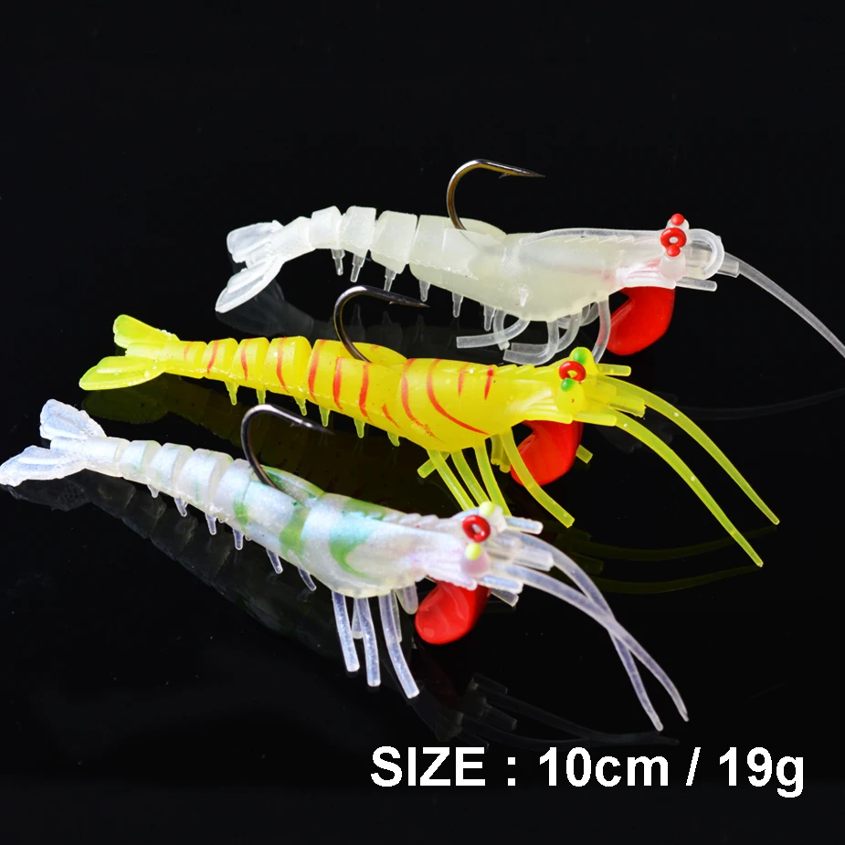10cm 19g TOMA, 3 шт./лот, мягкие приманки для ловли креветок, искусственные приманки для креветок, 7 г/10 г/13 г/19 г, цветные мягкие приманки, бионическая приманка с свинцовым крючком - Цвет: 10cm 19g