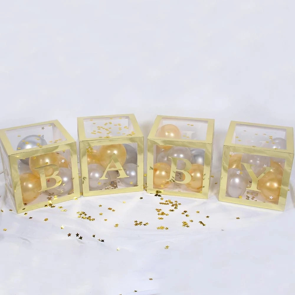 Золотая коробка прозрачная с именем для девочек и мальчиков украшение детского