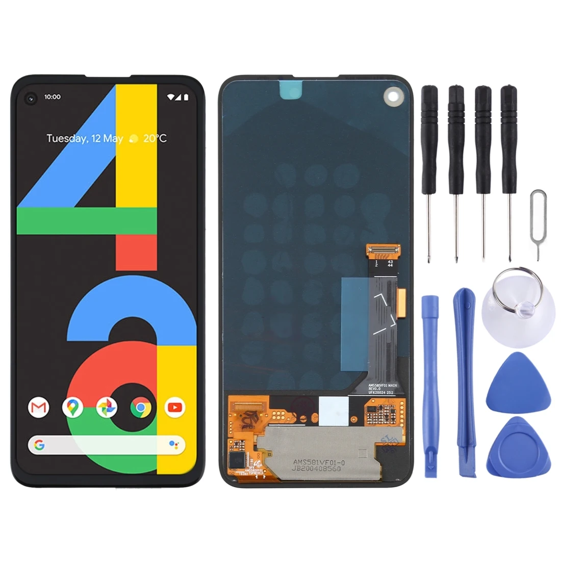 IPartsBuy-pantalla LCD Original y digitalizador, montaje completo para Google Pixel 4a G025J-0