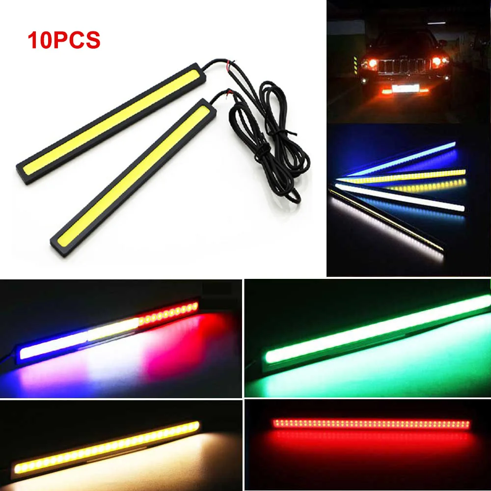 

10pcs Universal Car Daytime Running Light 17cm COB DRL LED Strip Light External Lights Auto Waterproof DRL Fog Lamp Car Styling