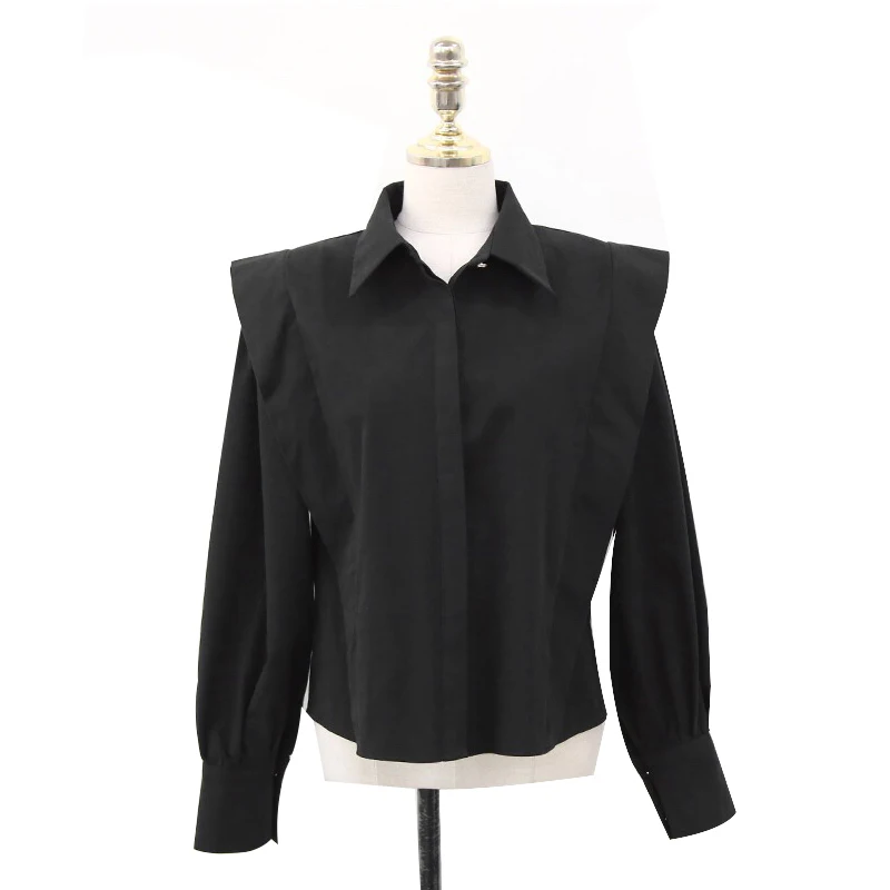 

Elegant Office Women White Shirts and Black High Waisted Leather Skirt Two Pieces Sets 2021 Spring Summer Workwear S11101X