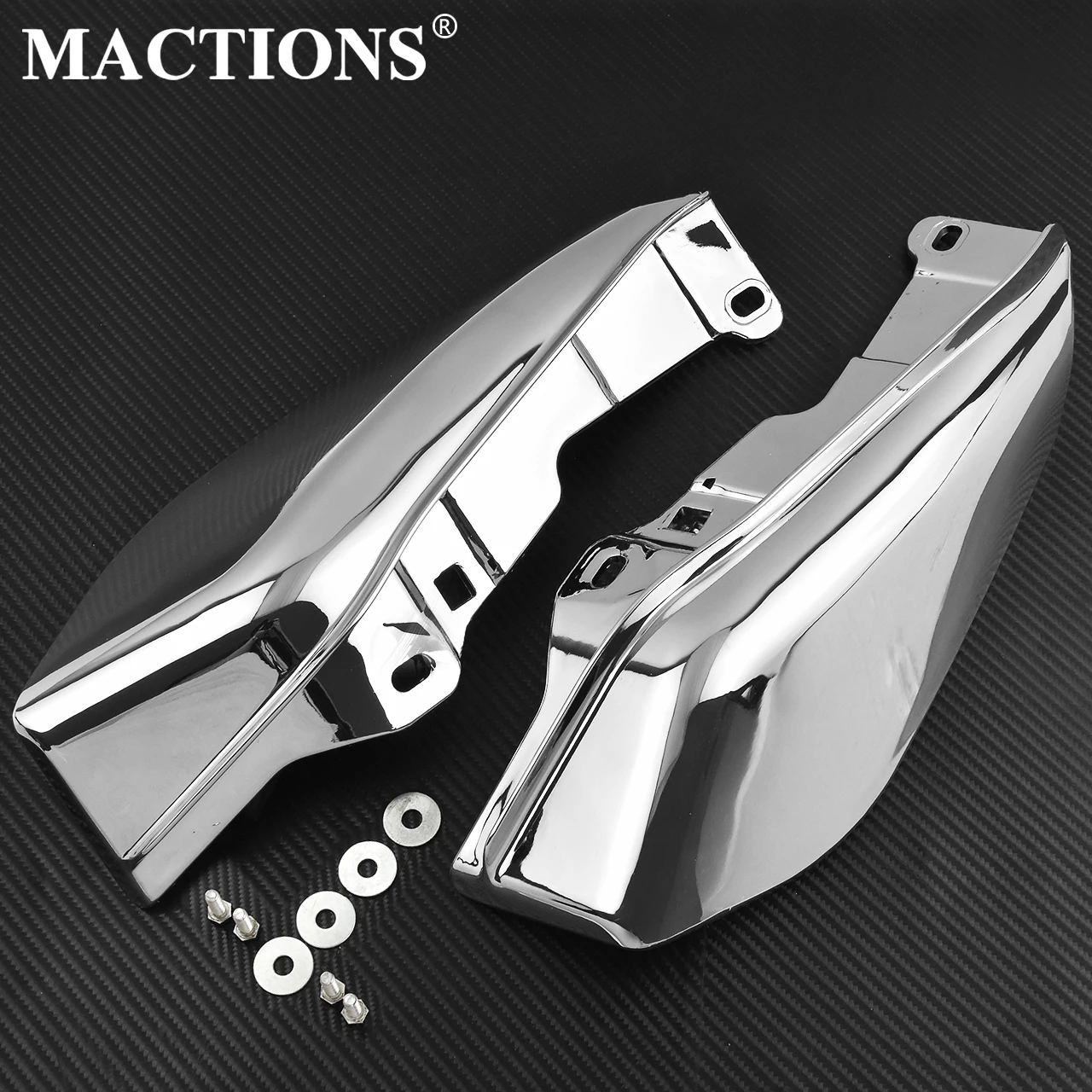 Теплозащитный кожух для мотоцикла обшивка со средней рамой черный/хромированный