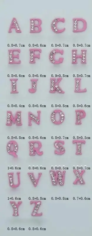 

26Pcs/box Zircon alphabet Nail Charm 2021 New Gold Pink Diamond Nail Art Decoration Manicure Phone Furnishing Accessories