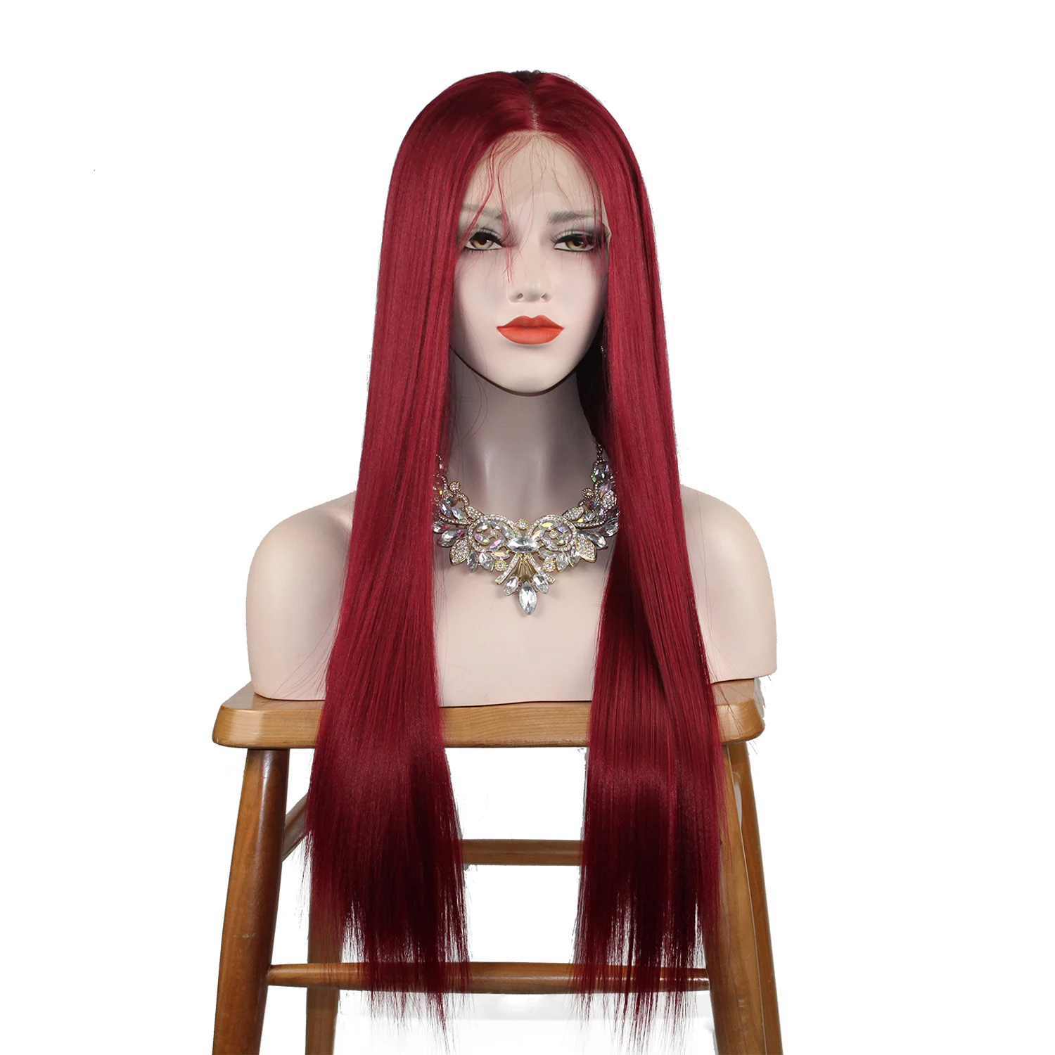 Высококачественные синтетические парики на сетке красного цвета оптовые цены