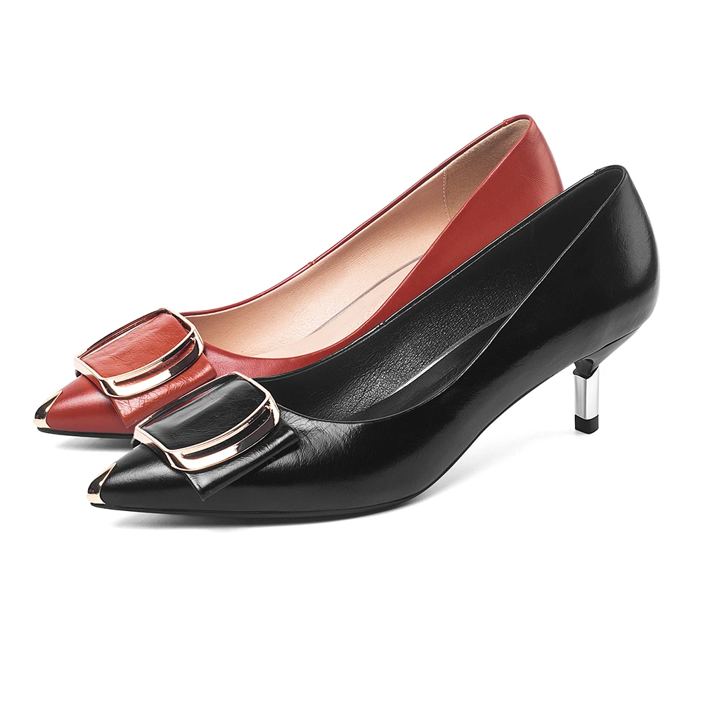 Женские офисные туфли из натуральной кожи милые модельные на высоком