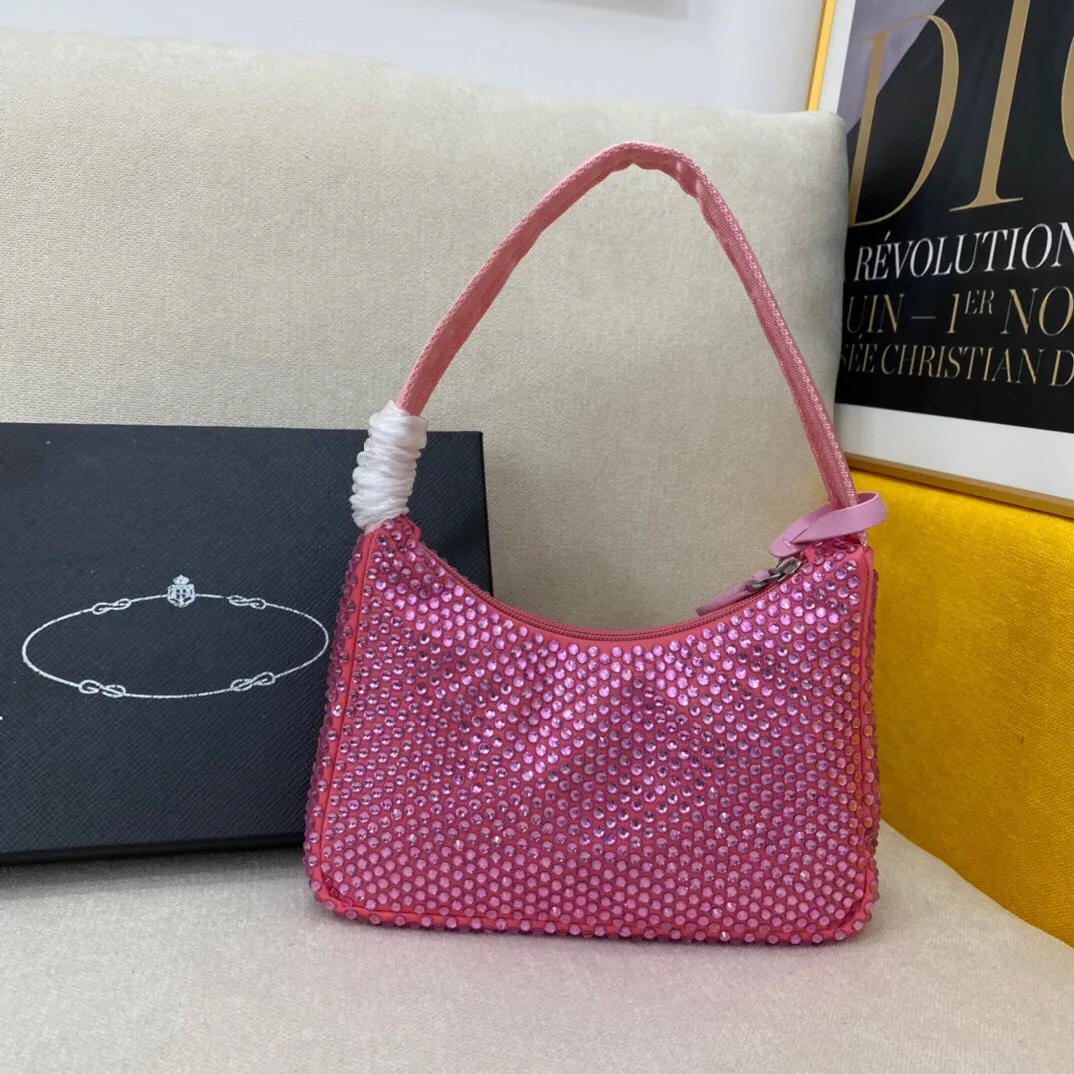

Trendy rhinestone shiny bag, one-shoulder tarpaulin dinner party cool female bag