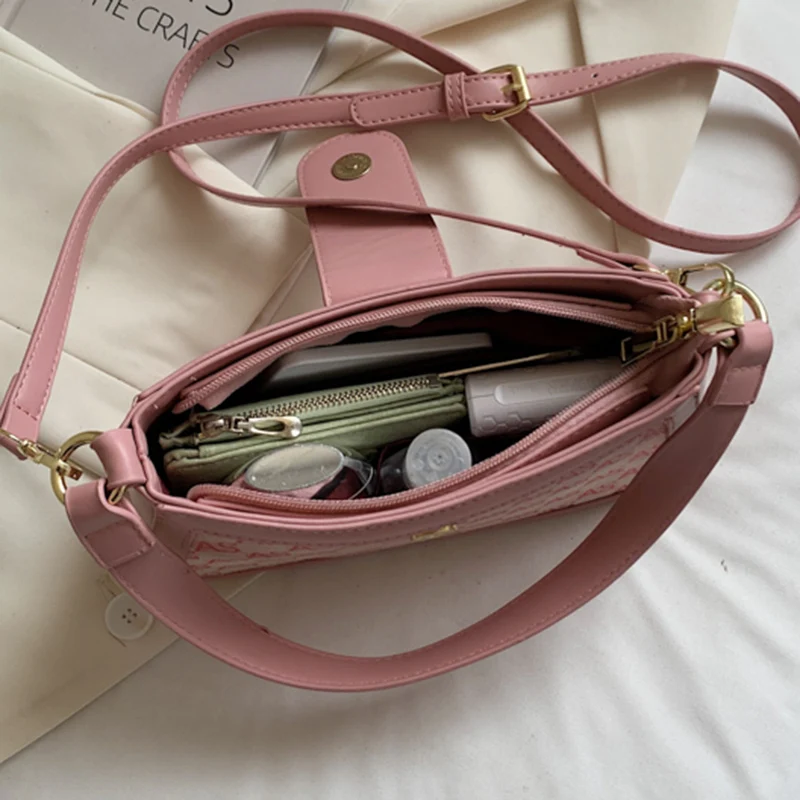 Роскошная портативная Европейская и американская сумка для подмышек однотонная