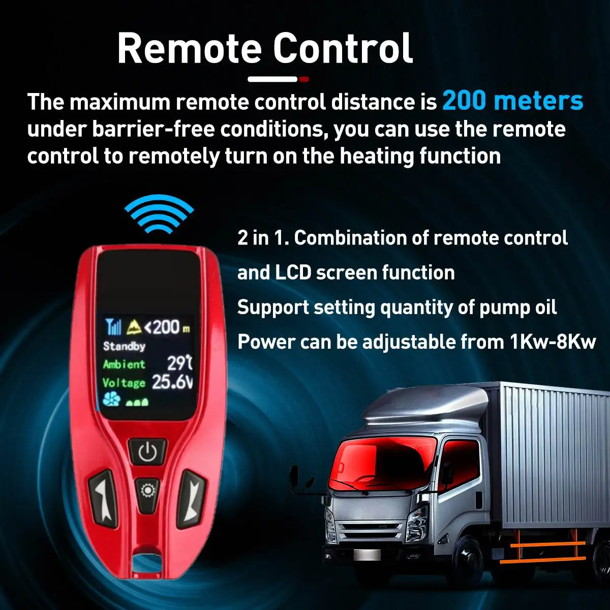 Hcalory 5-8KW 12V Diesel Air Heater Red remote Control Parking Kit Car Bus Trucks Van Boat Winter Warming Machine | Автомобили и