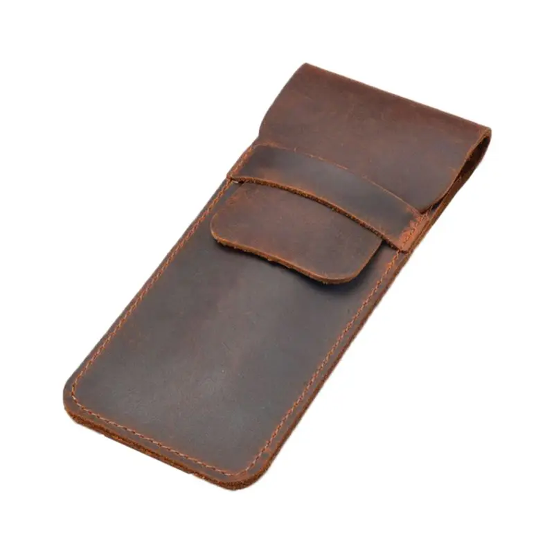 

Leather Pen Holder Brown Fountain Pen Pouch Pencil Holder Handmade Ballpoint Pen Protective Sleeve Cover For Office College