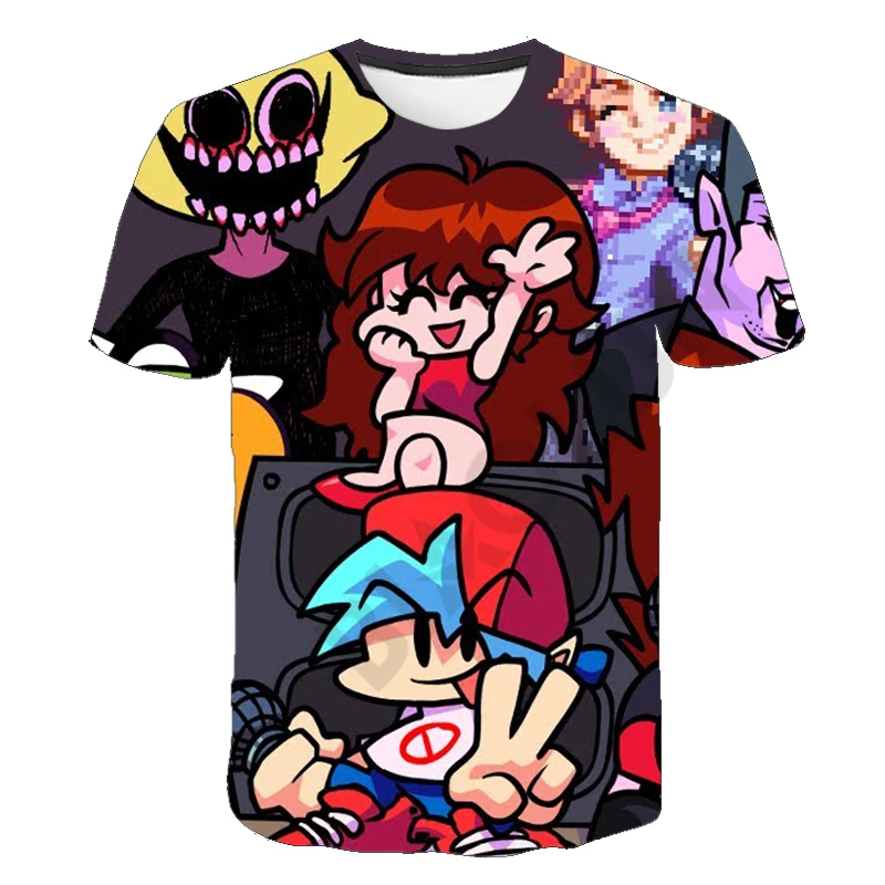 Camiseta de manga corta para ni&ntilde;os y ni&ntilde;as, camisa con estampado de Anime de dibujos animados, Popular, juego de m&uacute;sica, el viernes por la noche, 3D-0