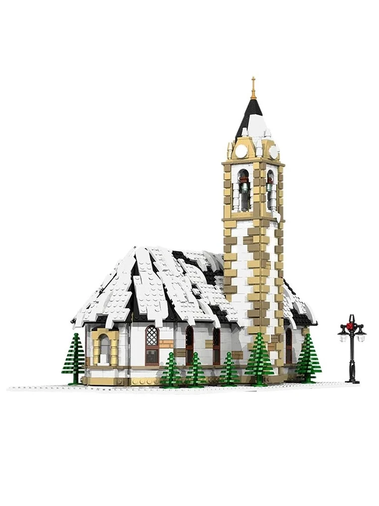 

Street View Series Winter Village Classic Village Church Winter House Building Blocks Children Toys Brithday Gifts