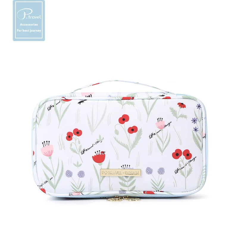

Spot Wholesale Custom New Travel To Receive Printing Cosmetic Bag Double-layer Waterproof Makeup Bag Packing Organizers