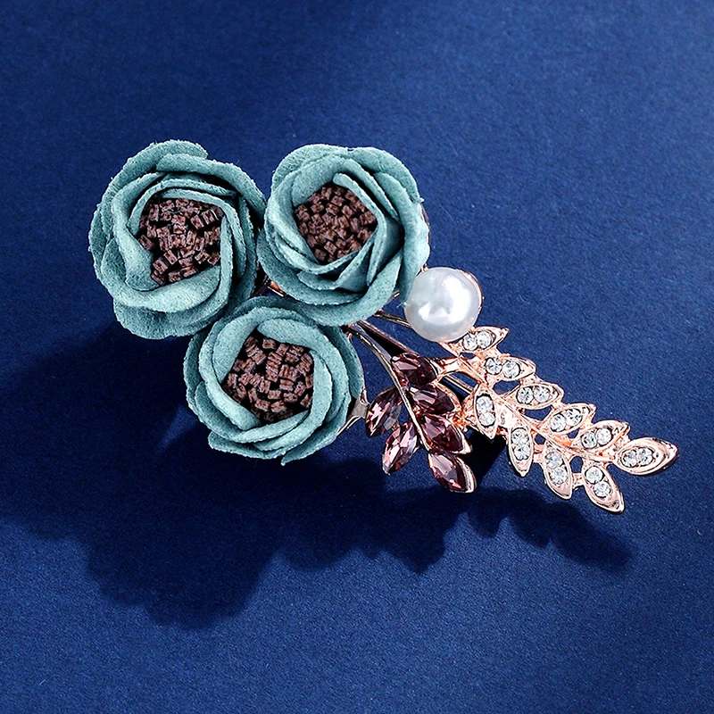 Новинка женская брошь жемчужные стразы ткань цветок булавка кардиган рубашка