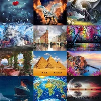 5d diy diamond painting nature landscape embroidery full round square drill cross stitch kits animal mosaic pictures home decor