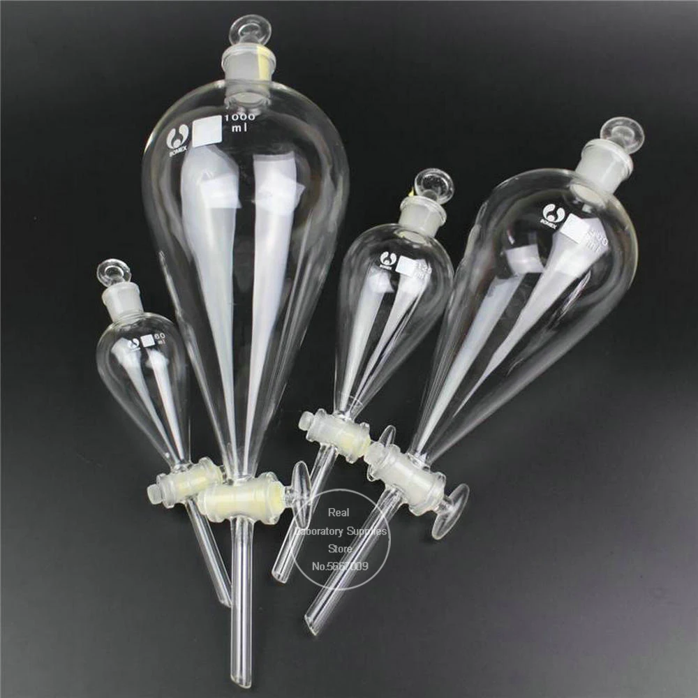 2 шт. лабораторная 60 мл стеклянная грушевидная разделительная коническая воронка