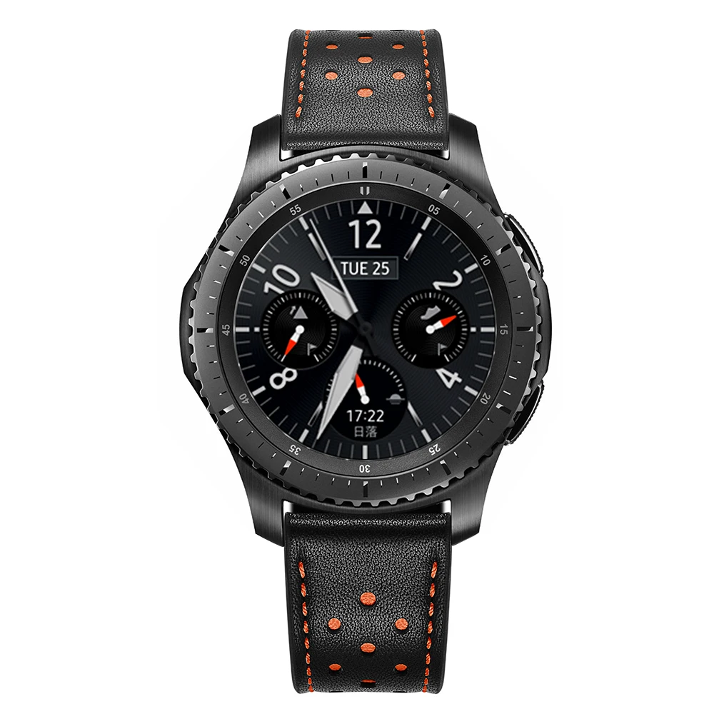 Высококачественный кожаный ремешок для Samsung Gear S3 22 мм/дышащий часов ручной