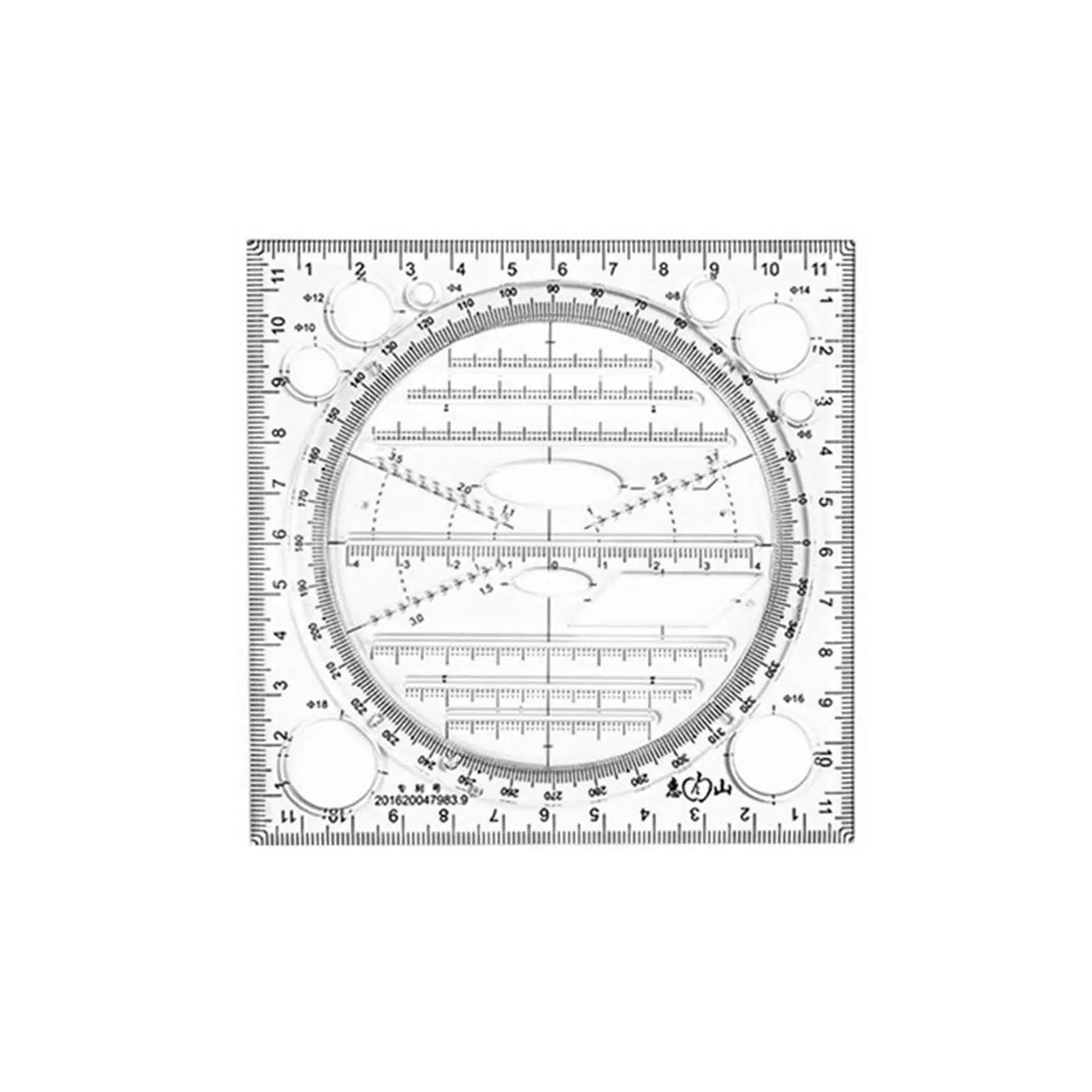 

Multifunction Rotatable Drawing Template Ruler Mathematics Stereo Geometric Ellipse Circle Art Design Drafting Measuring Tool