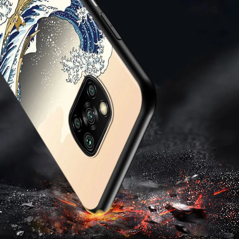 japanese wave anime dragon for xiaomi mi 11 10t note 10 poco x3 nfc m2 x2 f2 c3 m3 play mix 3 a2 8 lite pro phone case free global shipping