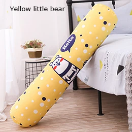 Yellow little bear Плюшевая цилиндрическая подушка, Мультяшные животные, мягкая круглая подушка для сна, для взрослых, детей, ноги, поясничная Подушка, фламинго, 3 размера - Цвет: Yellow little bear