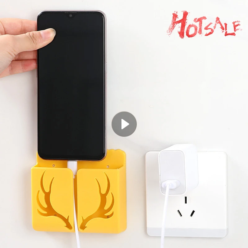 

Portable Antler Mobile Phone Remote Storage Box Perforation-free Wall-mounted For Bedroom Portable Shelf Charging Stand Home