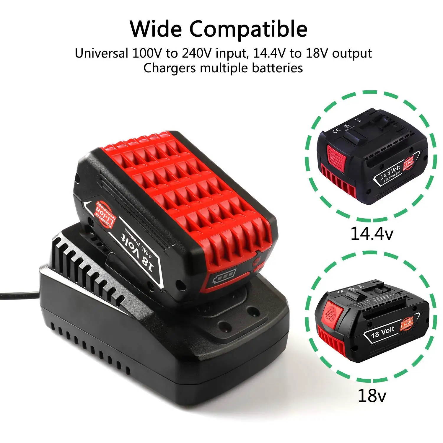 1.6A Replacement Battery Charger for Bosch 4.4V 18V Lithium-ion Batteries Fast Power Supply AU Plug Tool |