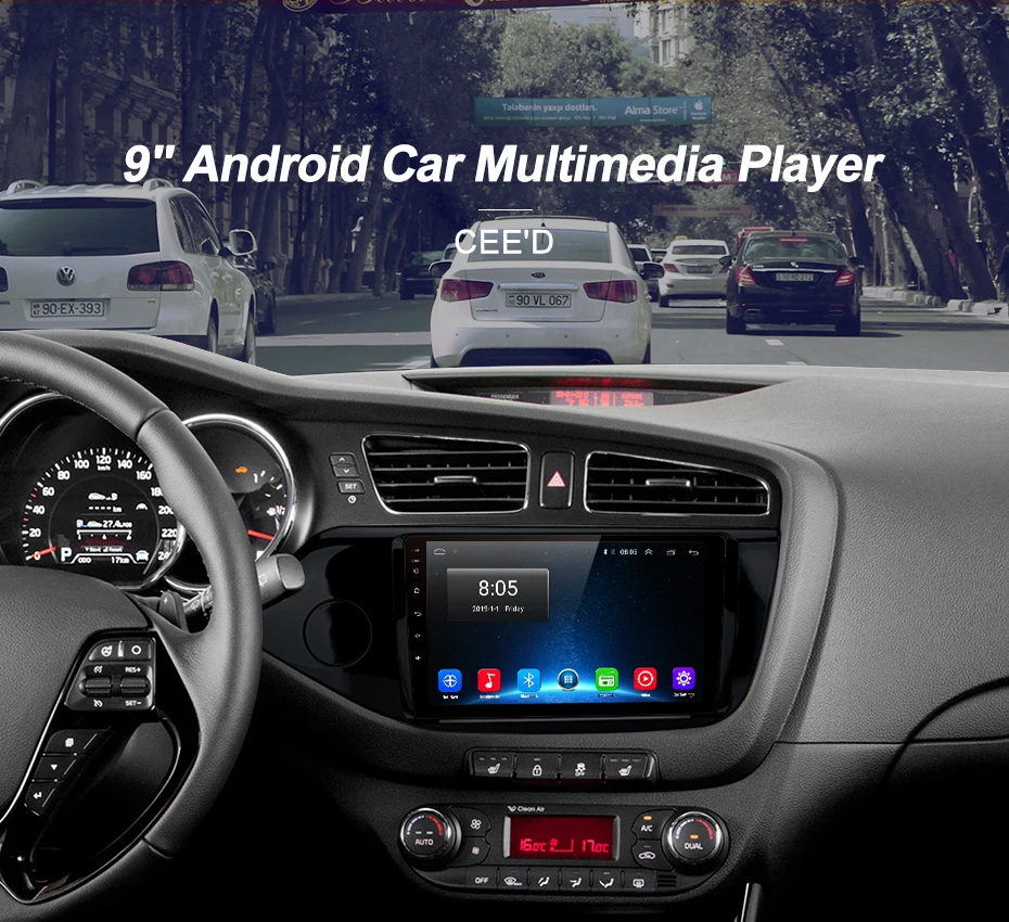 AWESAFE для KIA Cee 'd CEED JD 2012 2013 радио мультимедиа видео плеер gps Нет 2din 2 din Android 8,1 2G+ 32G