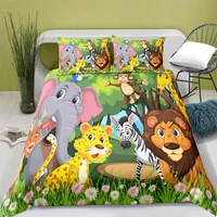 home textiles printed cartoon animal park bedding quilt cover pillowcase 23pcs usaeue full size queen bedding set