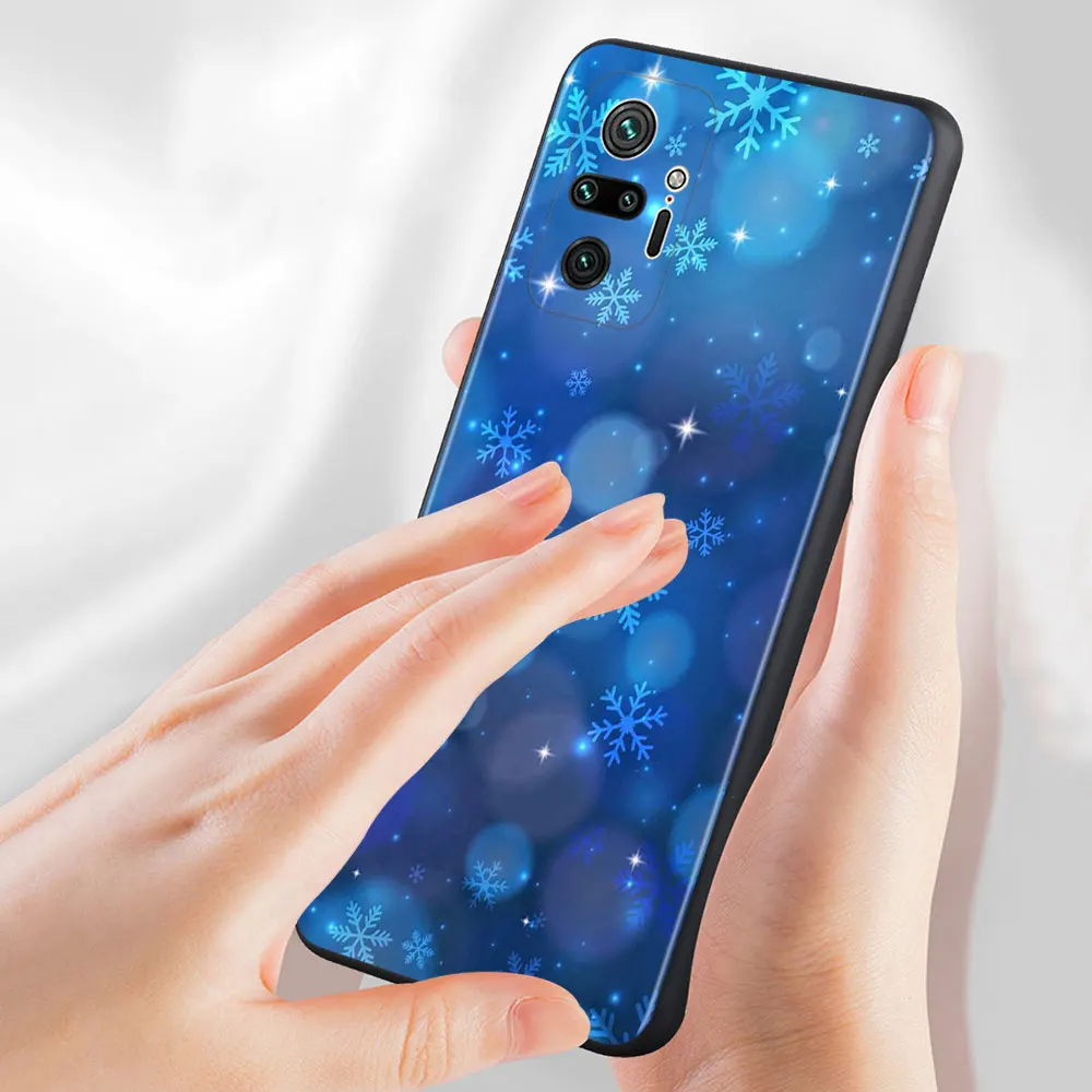 winter snowflakes case for xiaomi redmi note 10 pro 5g 7 8 9 pro 8t 9t 9s 8 8a 9a 9c 9i silicone mobile phone cover coque fundas free global shipping