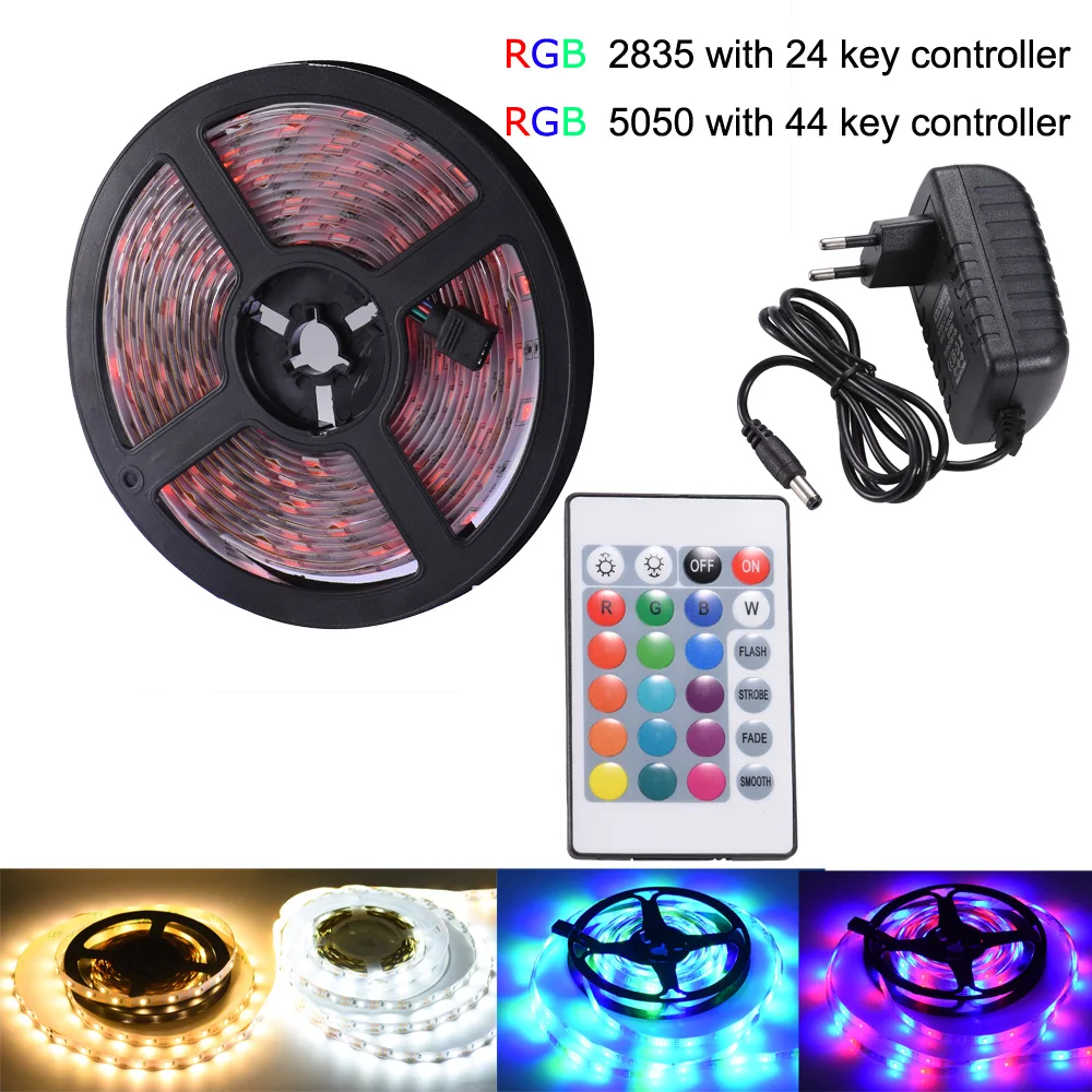 AIRSIX 5 м 10 Светодиодные ленты 5050 2835 RGB полосы светодиодная лента Luces светодиодный