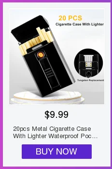 Metal Cigarette Case Box with USB Lighter 20pcs Capacity Waterproof Cigarette Holder Electronic Lighter Electric Gadgets for Men
