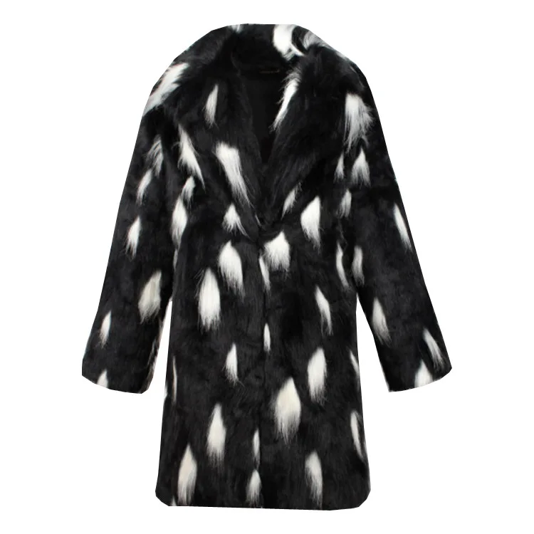 

Новинка, модное пальто с имитацией лисьего меха, зимняя одежда, Женский Теплый и плотный Тренч, Мужское пальто