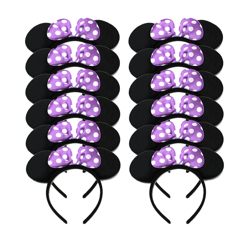 1 шт уши Минни Маус ободки белый горошек розовый бант для детей день рождения