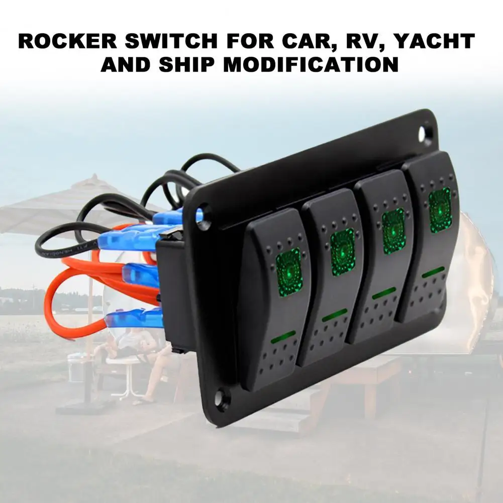 

12V-24V Универсальный кулисный переключатель Панель 4 Gang центральной Управление Мощность переключатель Панель модификация для автомобиля на ...