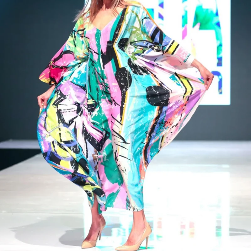 2022 пляжная одежда с принтом туника Bikin накидка Saong размера плюс купальный костюм