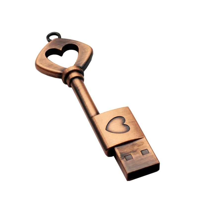 JASTER бронзовый ключ Usb флеш-накопитель 2,0 металлические флешки 4 ГБ 8 ГБ 16 ГБ 32 ГБ памятная память Usb флешка - Цвет: A